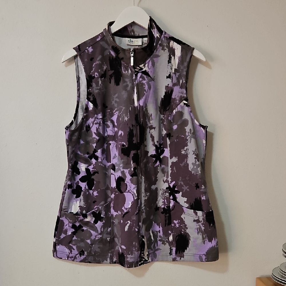 D &CO. ACTIVE Purple Floral Vest L